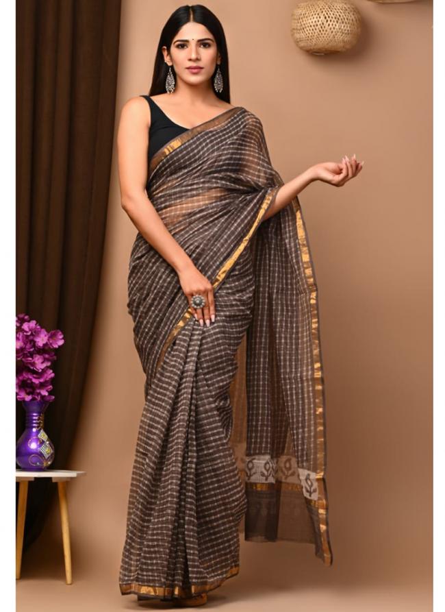 Cotton Grey  Digital Printed Saree